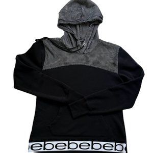 bebe black net hoodie size Small